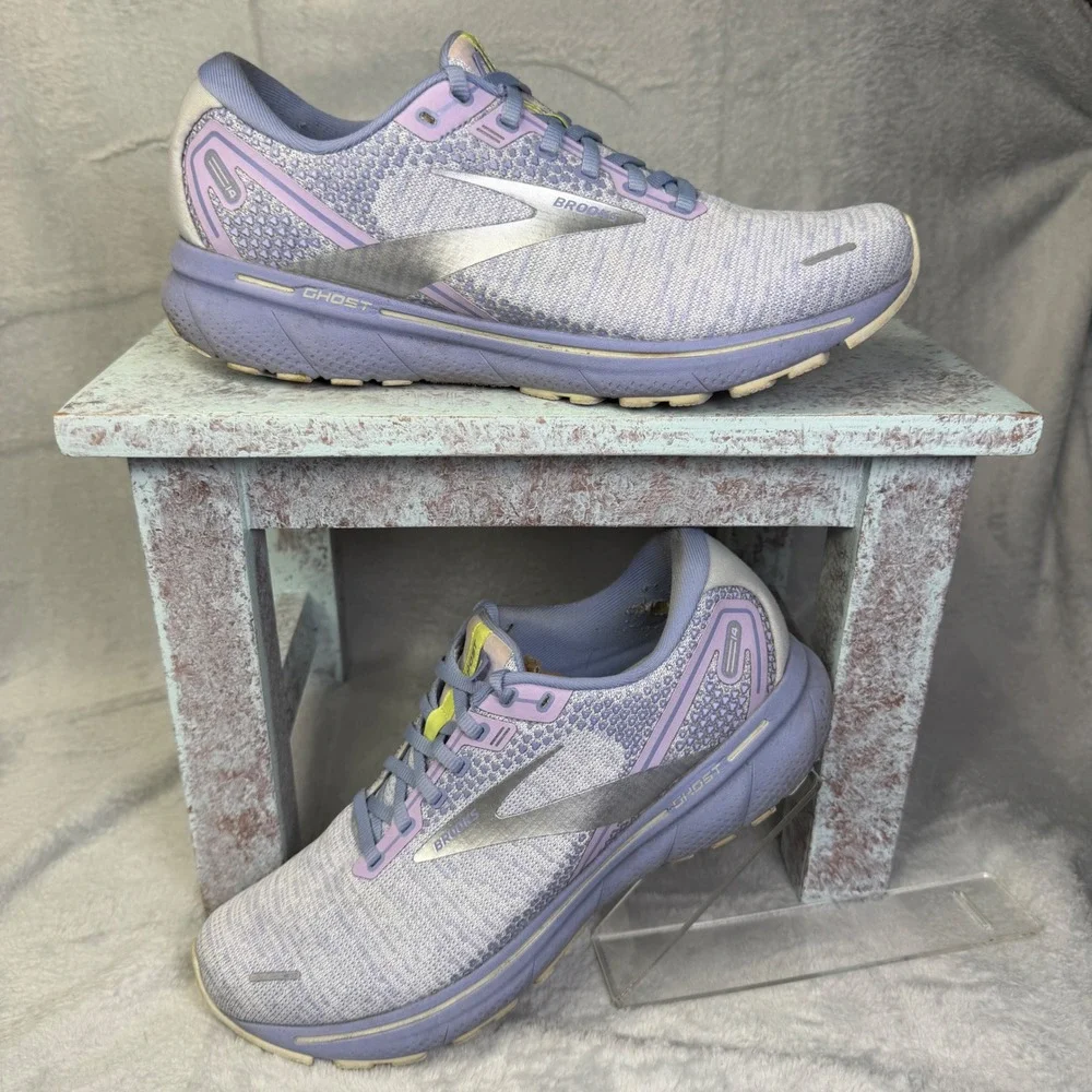Brooks Ghost 14 Running Shoes Women 11 Purple Lavender Silver 1203561B566